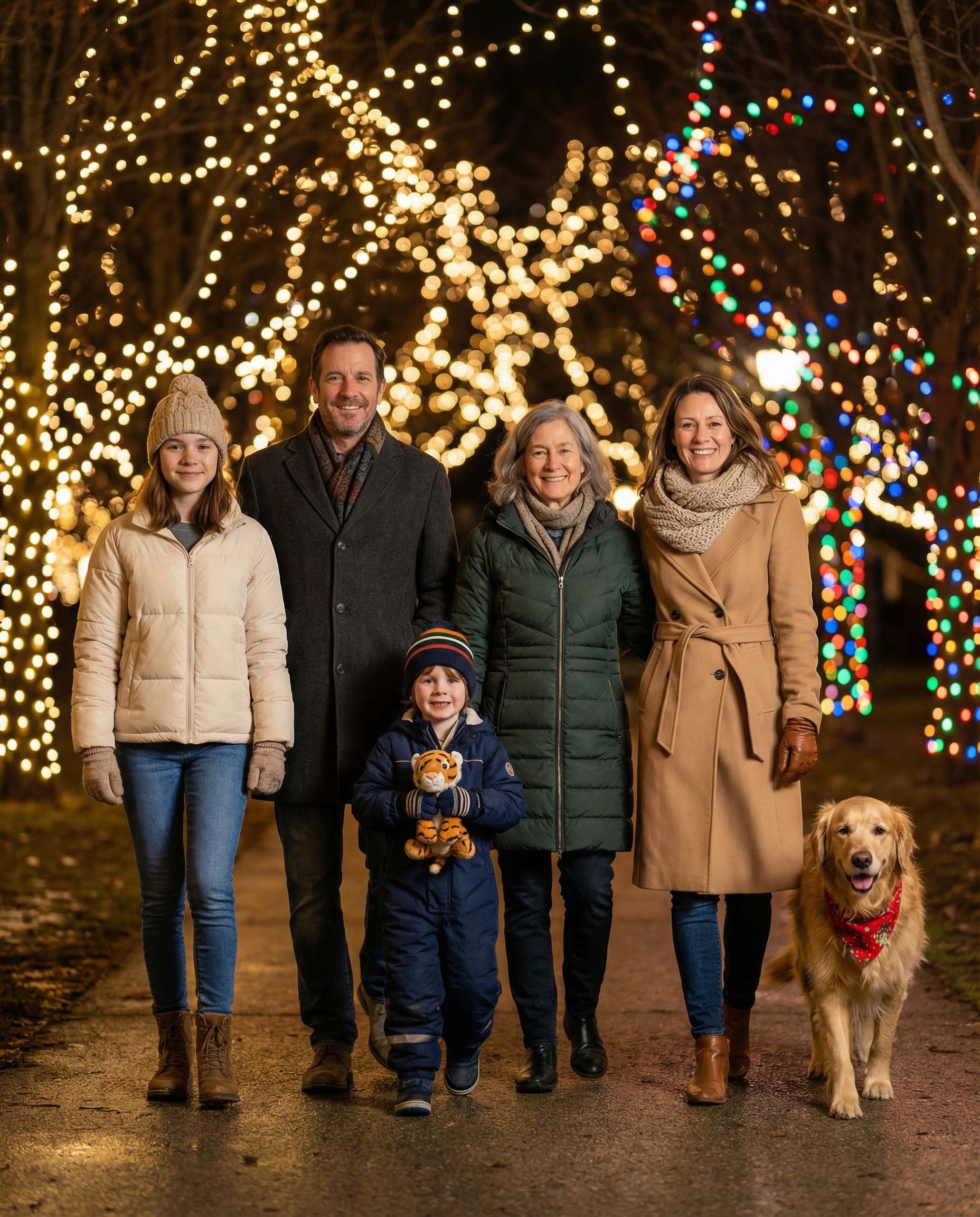 Holiday lights night photoshoot example 3