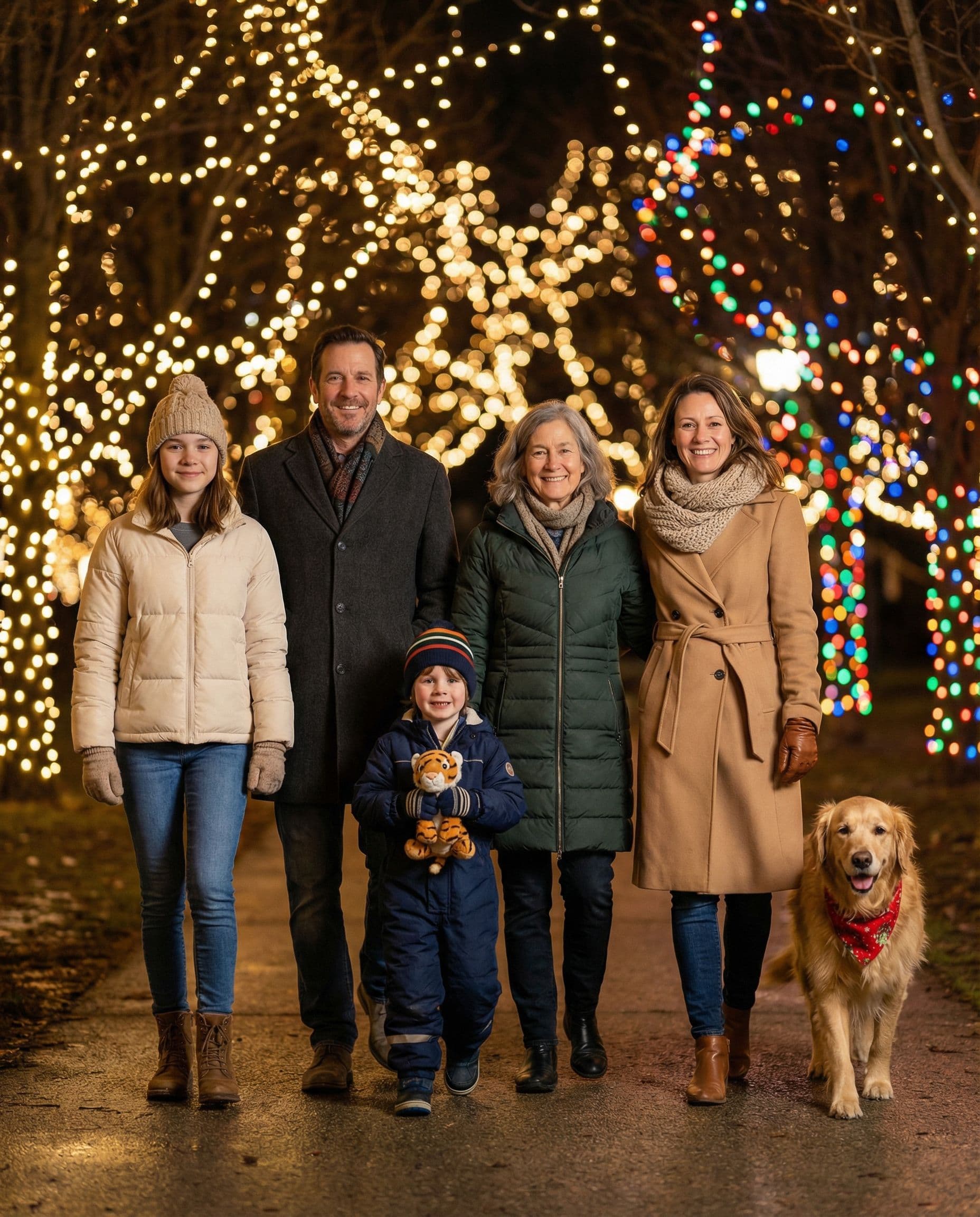 Holiday lights night photoshoot example 3