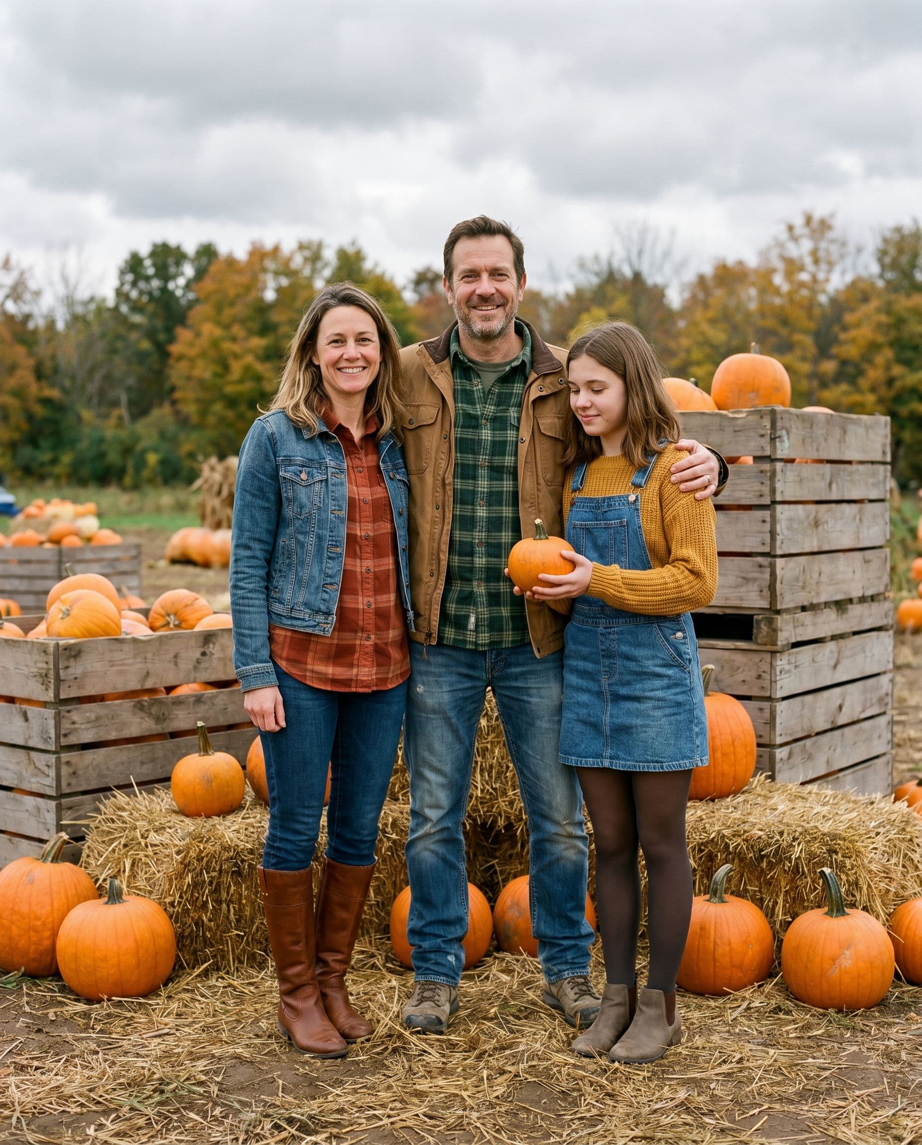Fall pumpkin patch photoshoot example 1