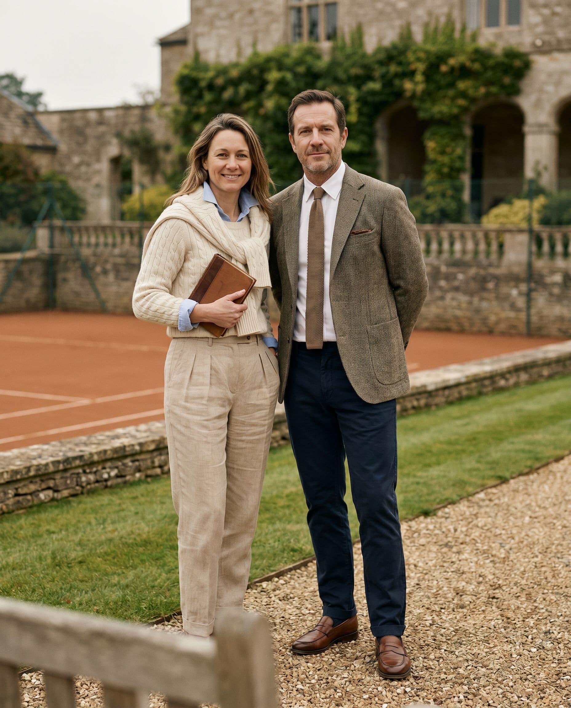 Old money photoshoot at a country club estate