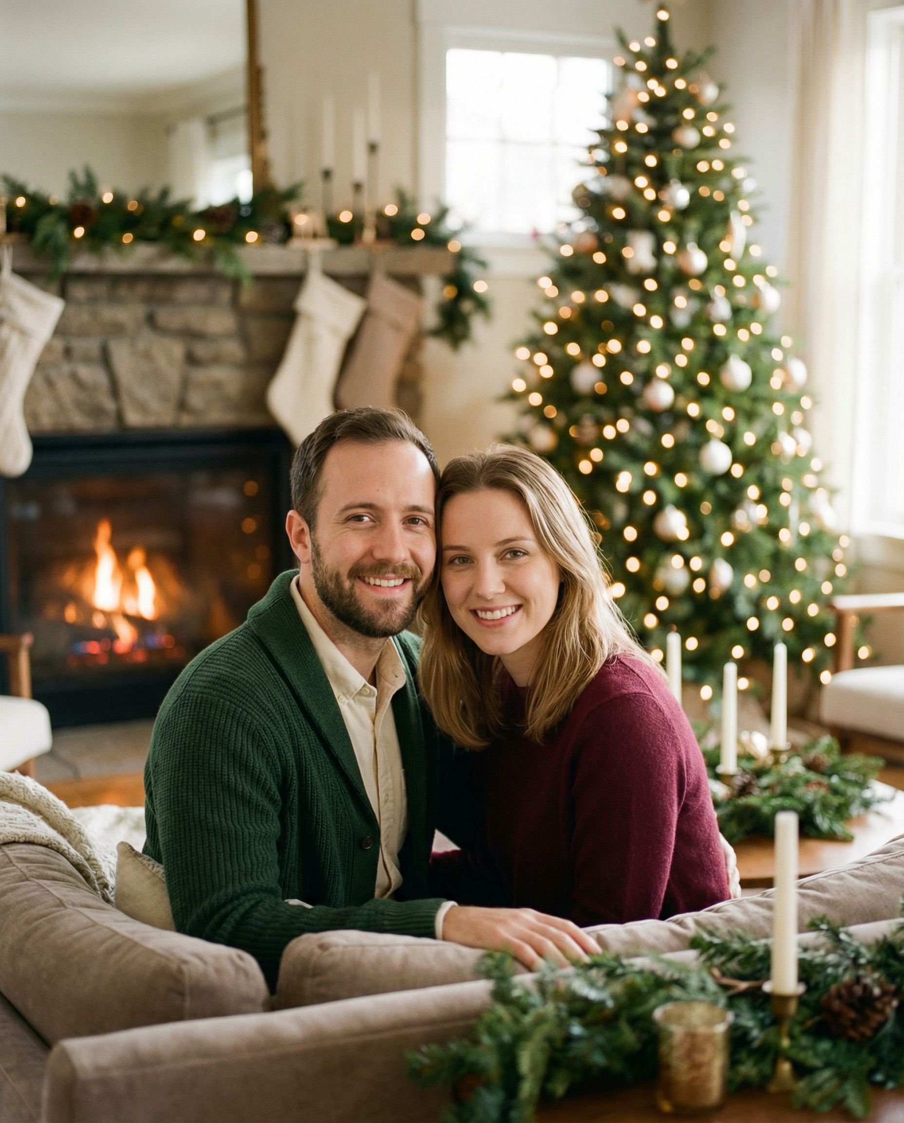 Fireplace Christmas photoshoot example 1