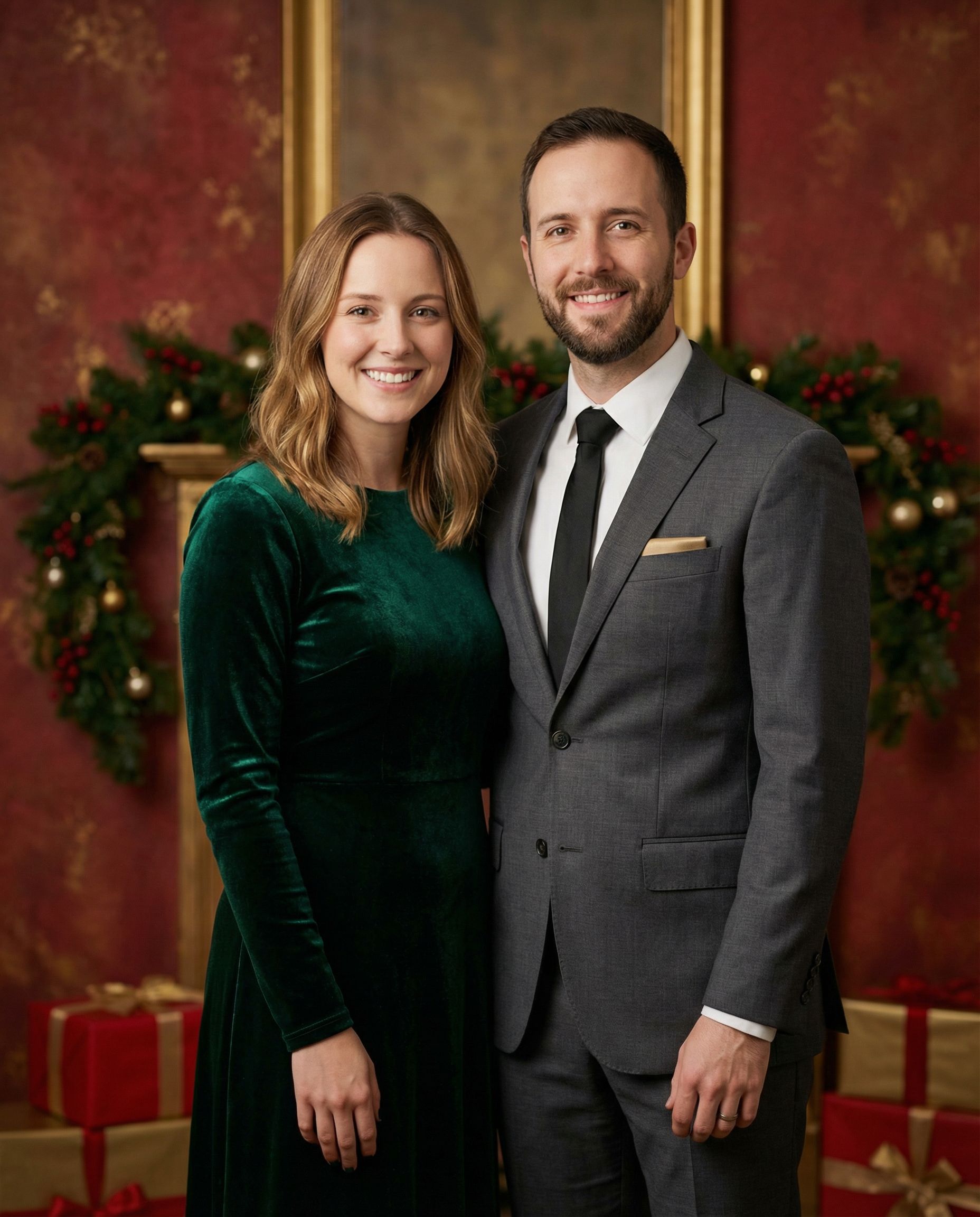 Elegant studio Christmas card photo example 5