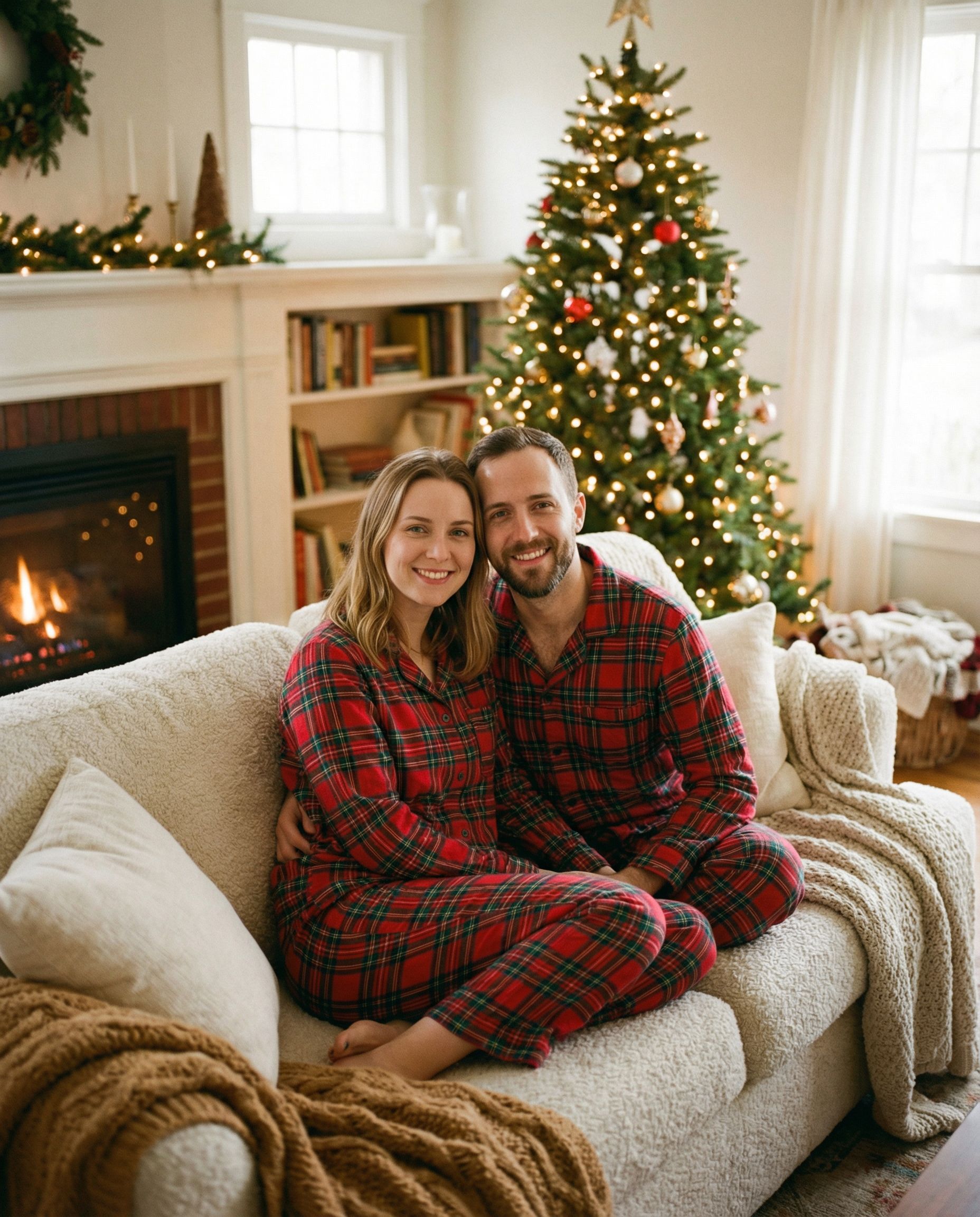 Cozy family Christmas card photo example 6