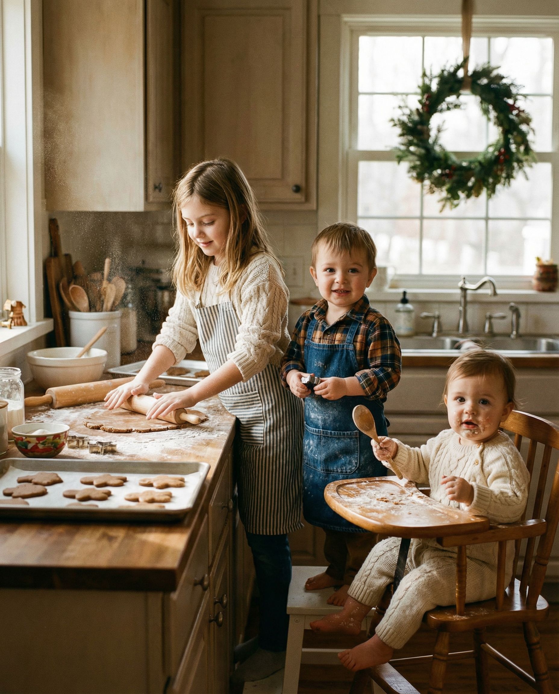 Kids family Christmas photo example 1