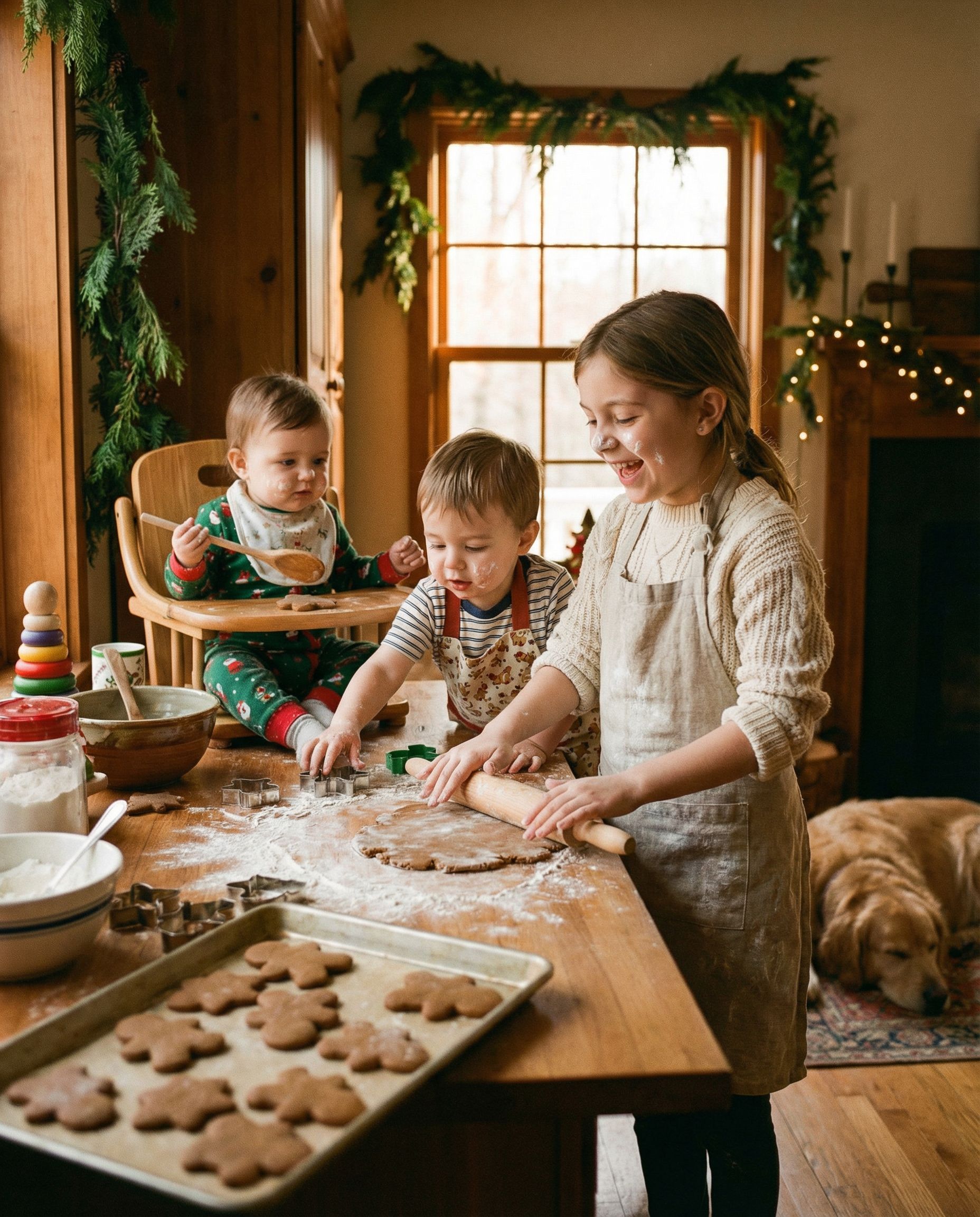 Kids family Christmas photo example 3