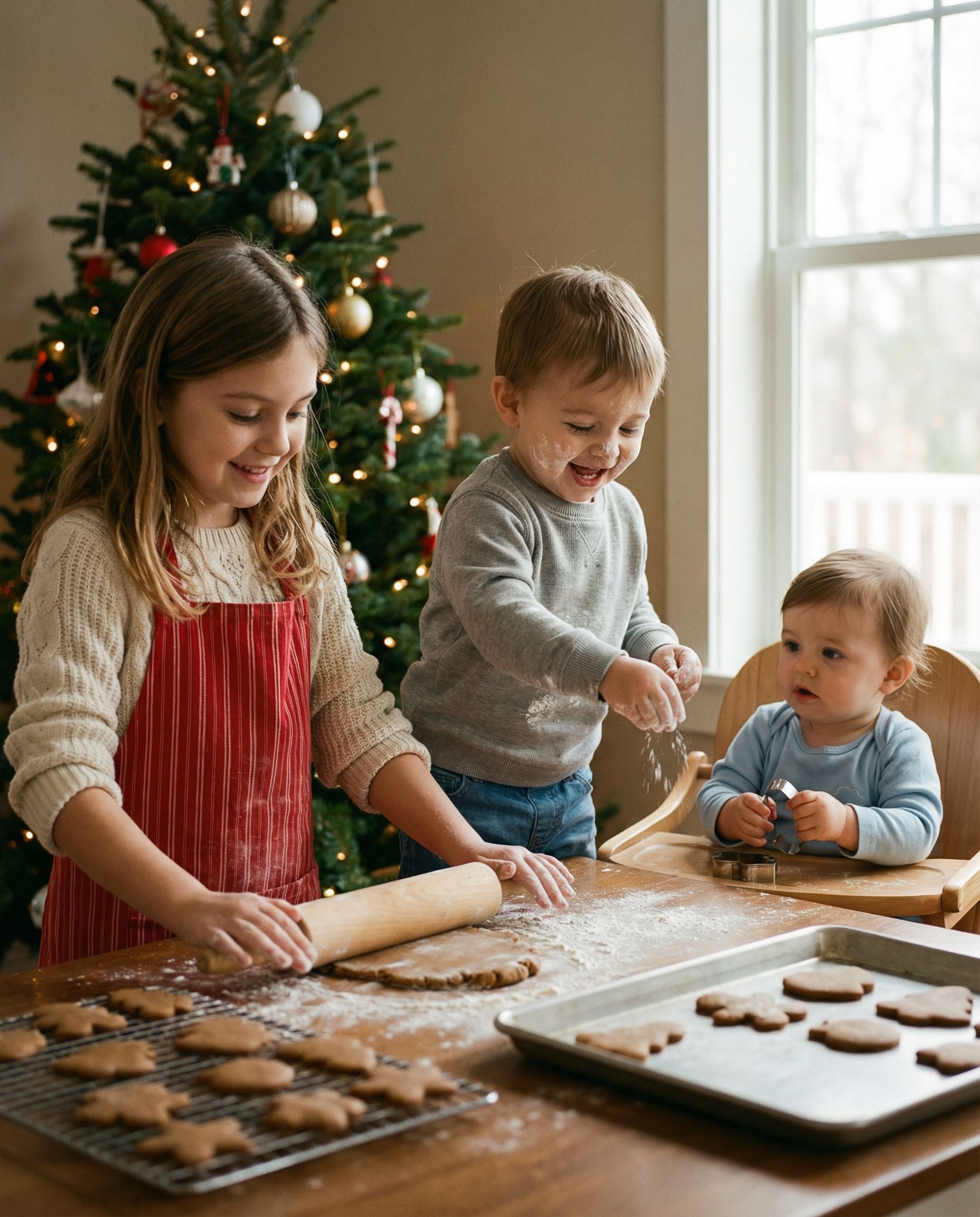 Kids family Christmas photo example 4